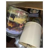 Box with lamp, tin and other decor