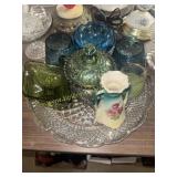 Platter with colored glass