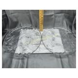 Pair of footed drape pattern platters