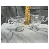 Etched cream and sugar