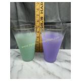 Vintage Blendo purple and green tumblers