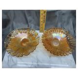 Pair of marigold carnival bowls