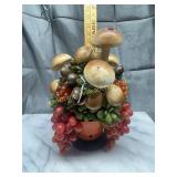 Vintage mushroom and fruit artificial