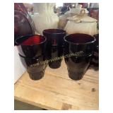 Set of 6 Ruby red tumblers