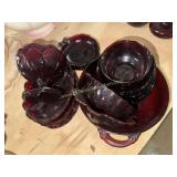 Ruby red bowls and dishes