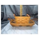 2 longaberger baskets with leather handles