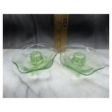 Green candle holders