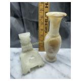 Marble ashtray and vase