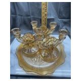 Marigold carnival iris and herringbone platter