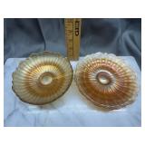 2 marigold carnival stippled ray bowls