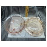 Pink bowl and cake plate