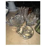 Crystal votive holders and vase