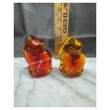 Blenko amberina tangerine cat critter