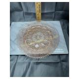 Pink tiara glass egg plate