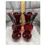 Ruby red vases