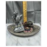 Eagle coin bank and other items