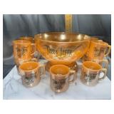 Rare Vintage fire king peach lusterware Tom &