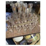 Vintage gold leaf bar ware