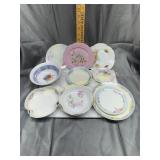 10 hand painted dishes