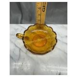 Amber coin glass dish