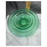 Green etched bowl and stand