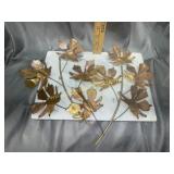 Vintage MCM copper leaf wall hangers