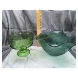 Spruce green tiara glass salad bowl and green