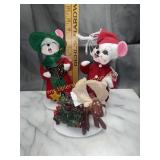 Annalee Christmas caroler mice and reindeer