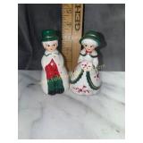 Pair of small Christmas caroler bells