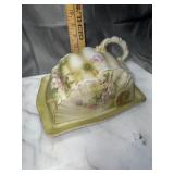 Hand painted cheese dish