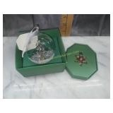 2 Swarovski crystal Christmas ornaments