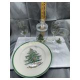 Christmas tree candy jar and stems