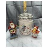 Snowman cookie jar and other Christmas items