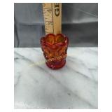 Amberina moon and star toothpick holder