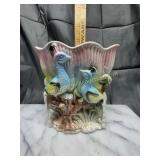 Vintage peacock vase