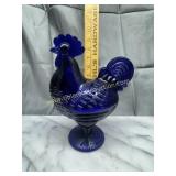 Cobalt rooster candy stand