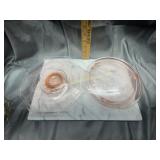 2 pink depression cake stands