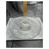 Etched crystal footed bowl