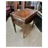 Leather top end table