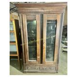 Victorian wardrobe with glass front doors