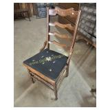 Carved needlepoint chair
