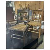 2 cane bottom chairs