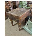 Old butcher block
