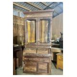 Walnut Victorian roll top secretary bookcase