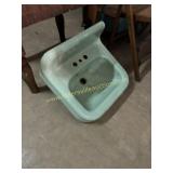 Vintage green cast iron sink