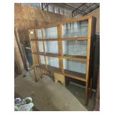 Oak store display opens from back