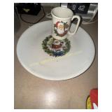 Vintage Christmas mug and platter