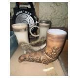 3 horn style steins