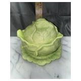 Holland mold ceramic cabbage covered Dish and