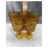 5 amber goblets